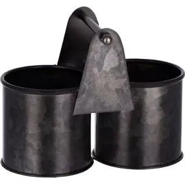 Chef Inox Coney Is Galv Black Dual Pot Caddy 140x70x70mm
