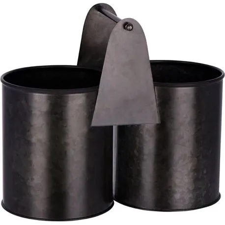 Chef Inox Coney Is Galv Black Dual Pot Caddy 240x120x140mm
