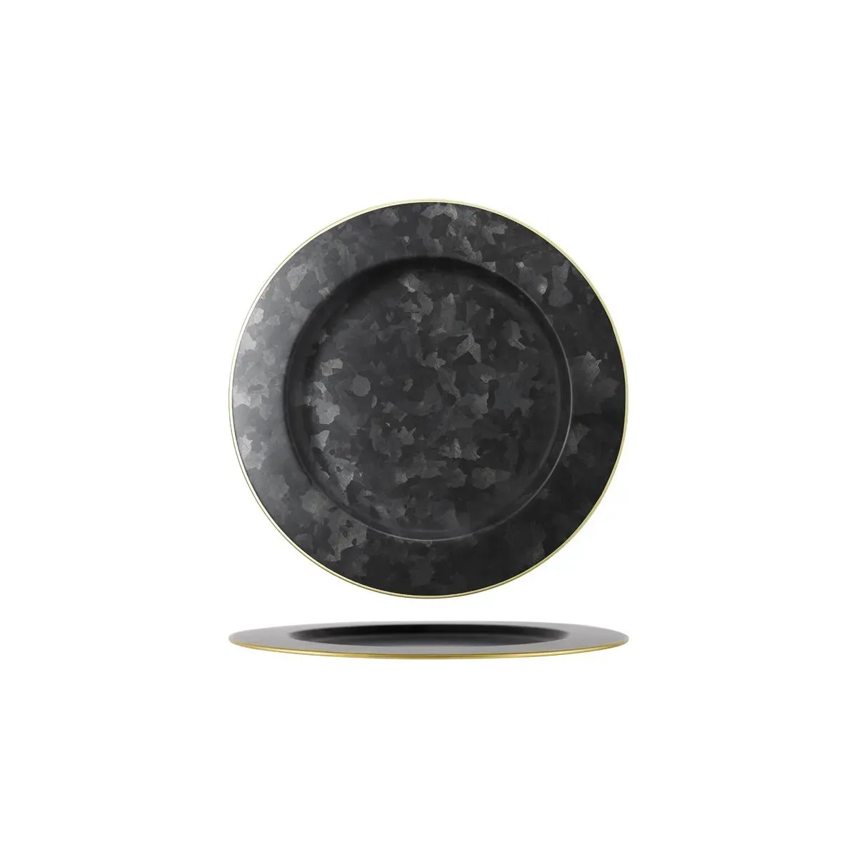 Chef Inox Coney Is Galv Black Rnd Plate Wide Rim 230mm Gold