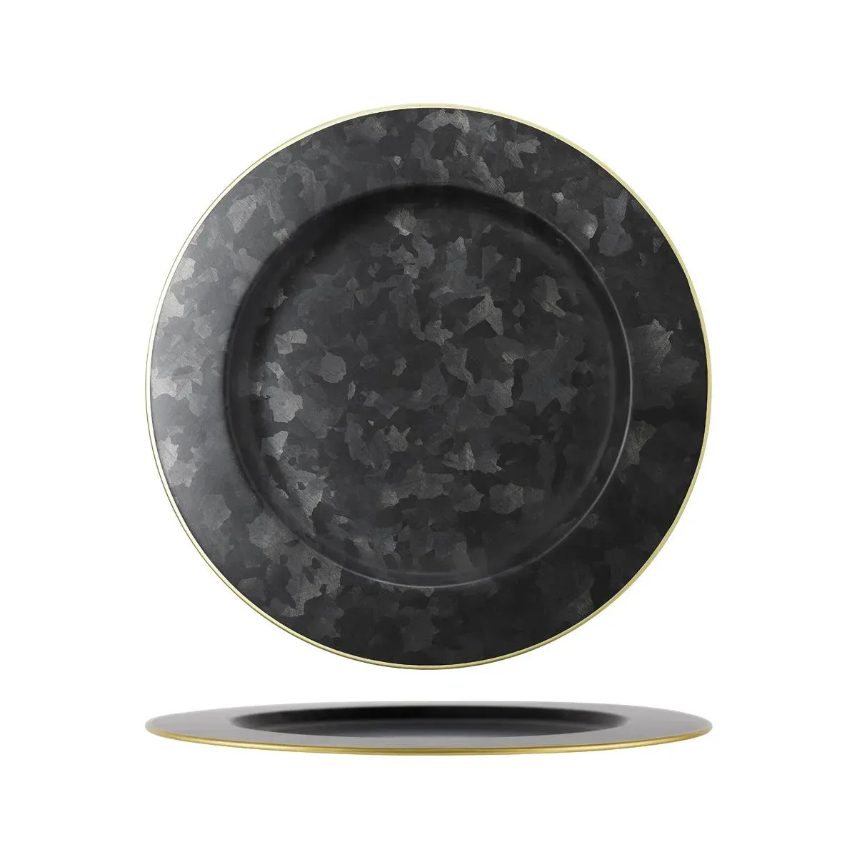 Chef Inox Coney Is Galv Black Rnd Plate Wide Rim 280mm Gold