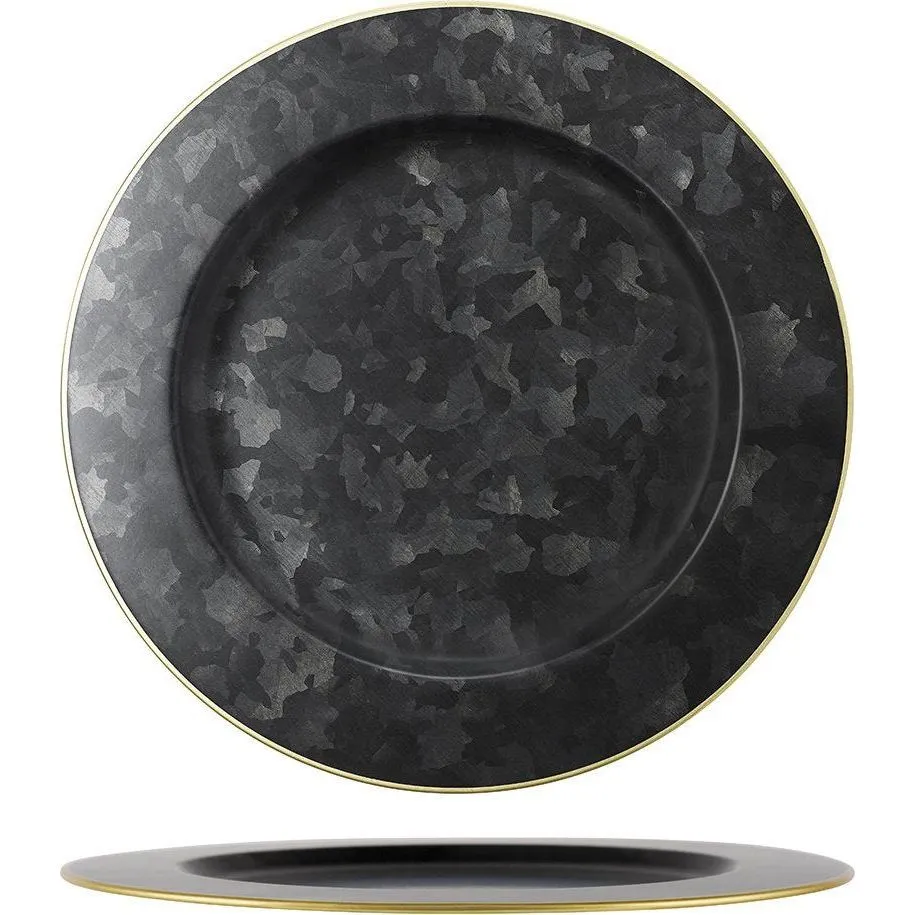 Chef Inox Coney Is Galv Black Rnd Plate Wide Rim 280mm Gold