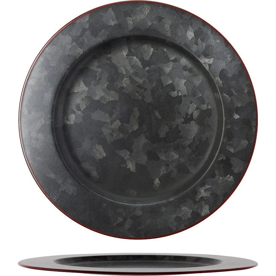 Chef Inox Coney Is Galv Black Round Plate Wide Rim 280mm Red