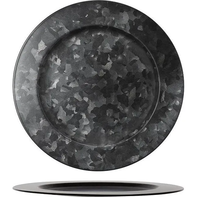 Chef Inox Coney Is Galv Black Round Plate Wide Rim 230mm