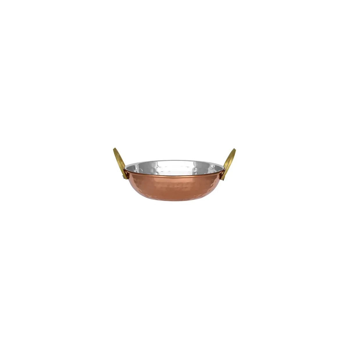 Chef Inox Kadai Bowl W/Hdls, S/S W/Copper Plate 130x40mm
