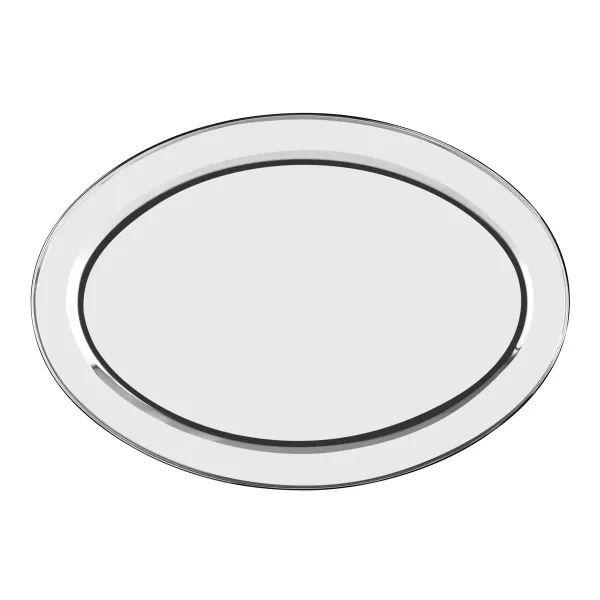 Chef Inox Oval Platter Rolled Edge S/S 650mm
