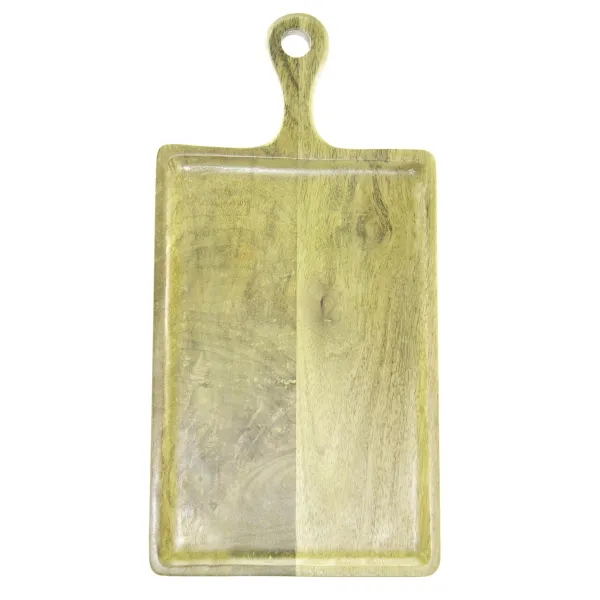 Chef Inox Rect Serving Board W/Hdl Mangowd 360x180mm Lime