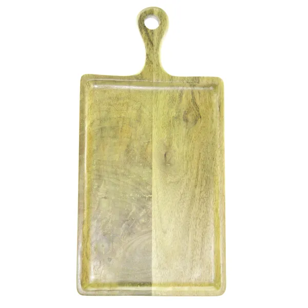 Chef Inox Rect Serving Board W/Hdl Mangowd 400x200mm Lime