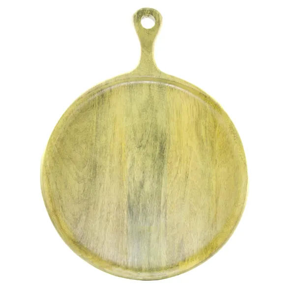 Chef Inox Rnd Serving Board W/Hdl Mangowd 300/400x15mm Lime