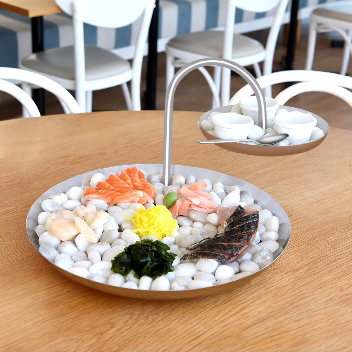 Chef Inox Round 2-Tier Seafood Stand S/S 360x360x240mm