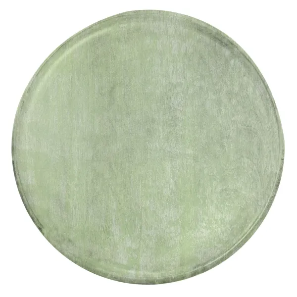 Chef Inox Round Serving Board Mangowood 300x15mm Green
