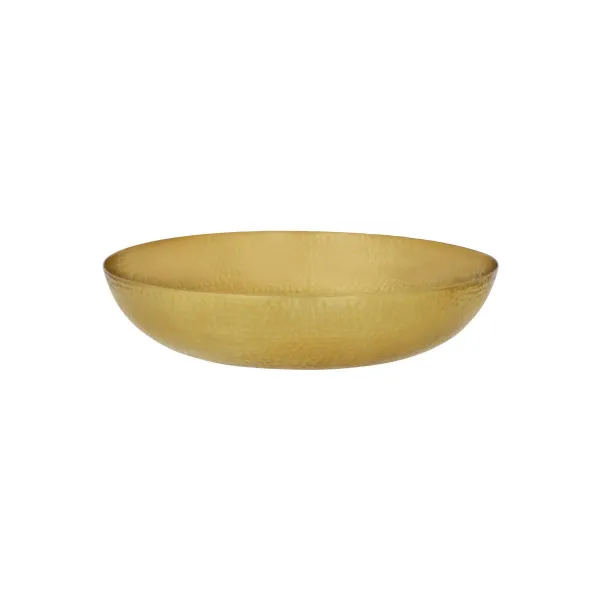 Chef Inox Round Serving/Seafood Bowl Hammered 350mm Brass