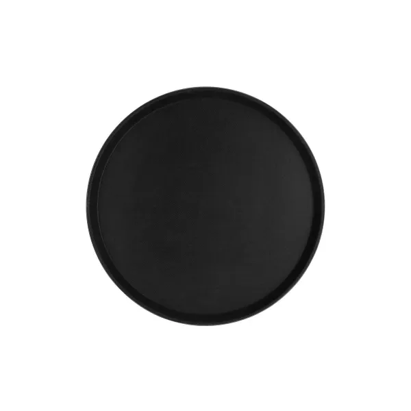 Chef Inox Round Tray Non Slip Fibreglass 400mm Black