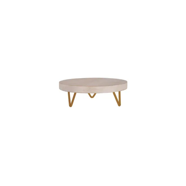 Display Stand Round White Melamine Wood Metal Legs — 254x90mm