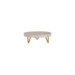 Display Stand Round White Melamine Wood Metal Legs — 254x90mm