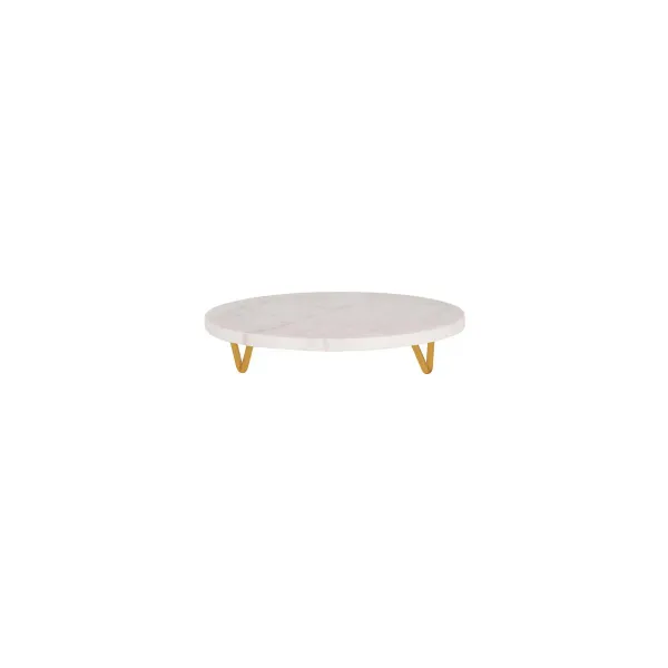 Chef Inox Serve Rnd Marble Display Stand Metal Legs 300x55mm