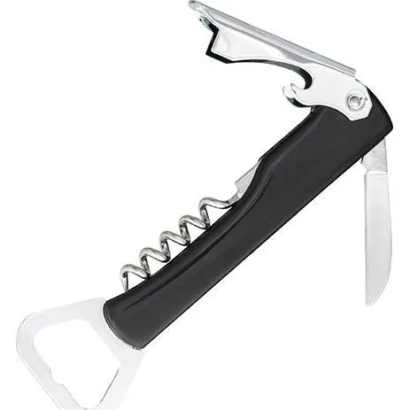 Waiters Friend & Crown Opener with Black Handle