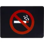 Chef Inox Wall Sign: "no Smoking Symbol" Red On Blk