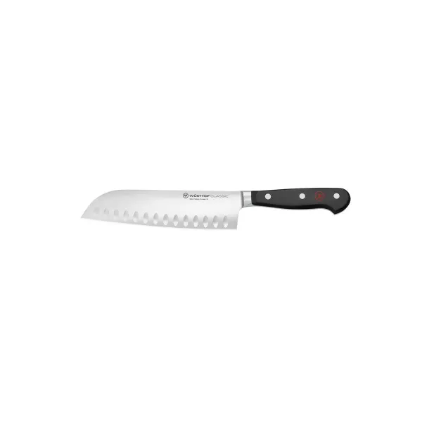Classic Black Santoku with Hollows 170mm