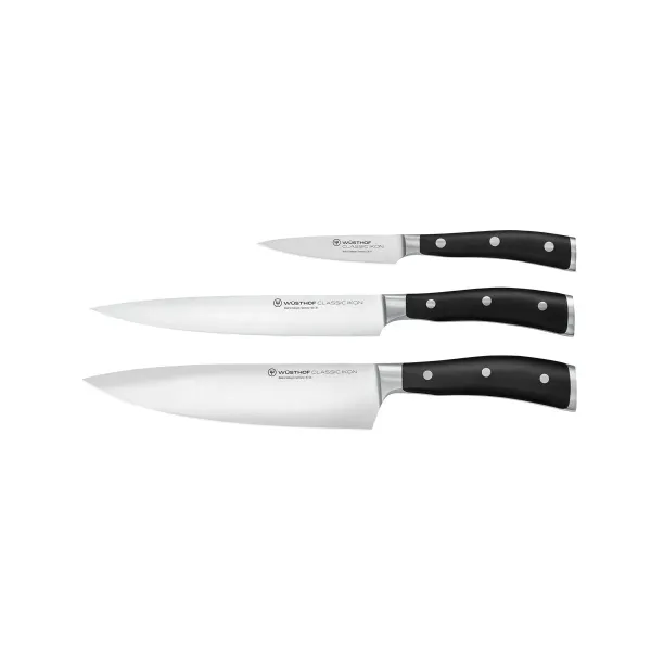 Classic Ikon Black Knife Set 3pc