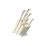 Classic Ikon Creme Knife Block Set 7pc