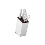 Classic White Knife Block Set with Bread 7pc