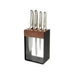 Clean and Store Stainless Steel Knife Block Black Set 5pc