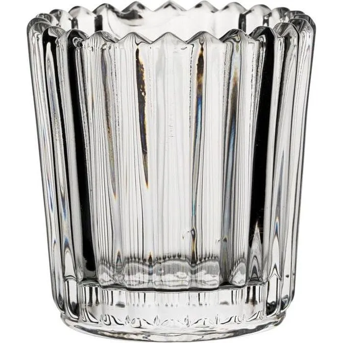 Ribbed Large Votive Clear