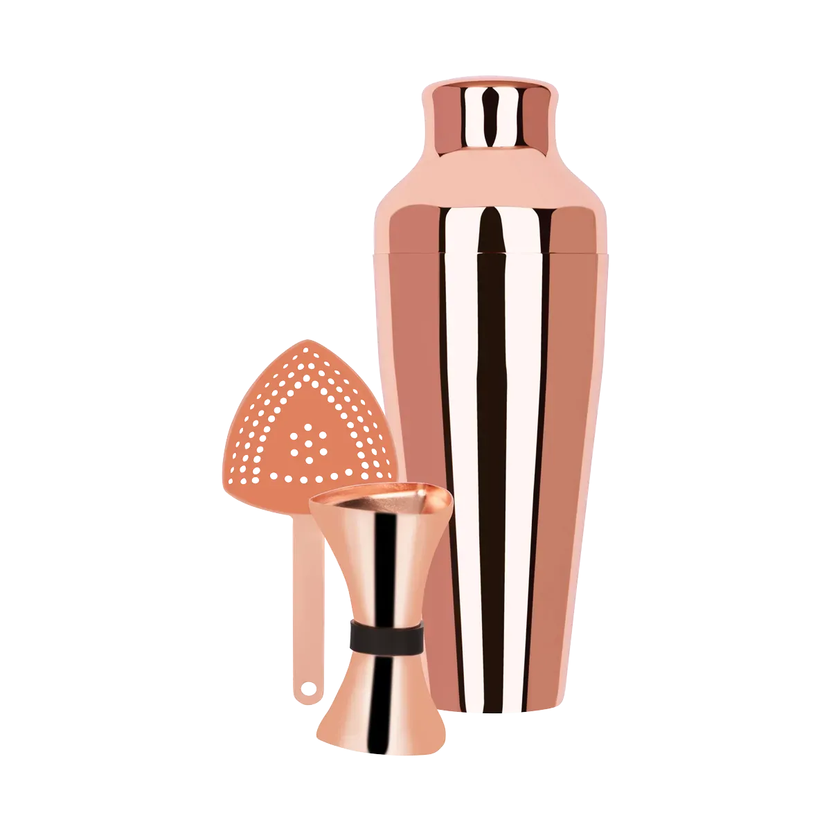 Cocktail Set 3pc Rose Gold