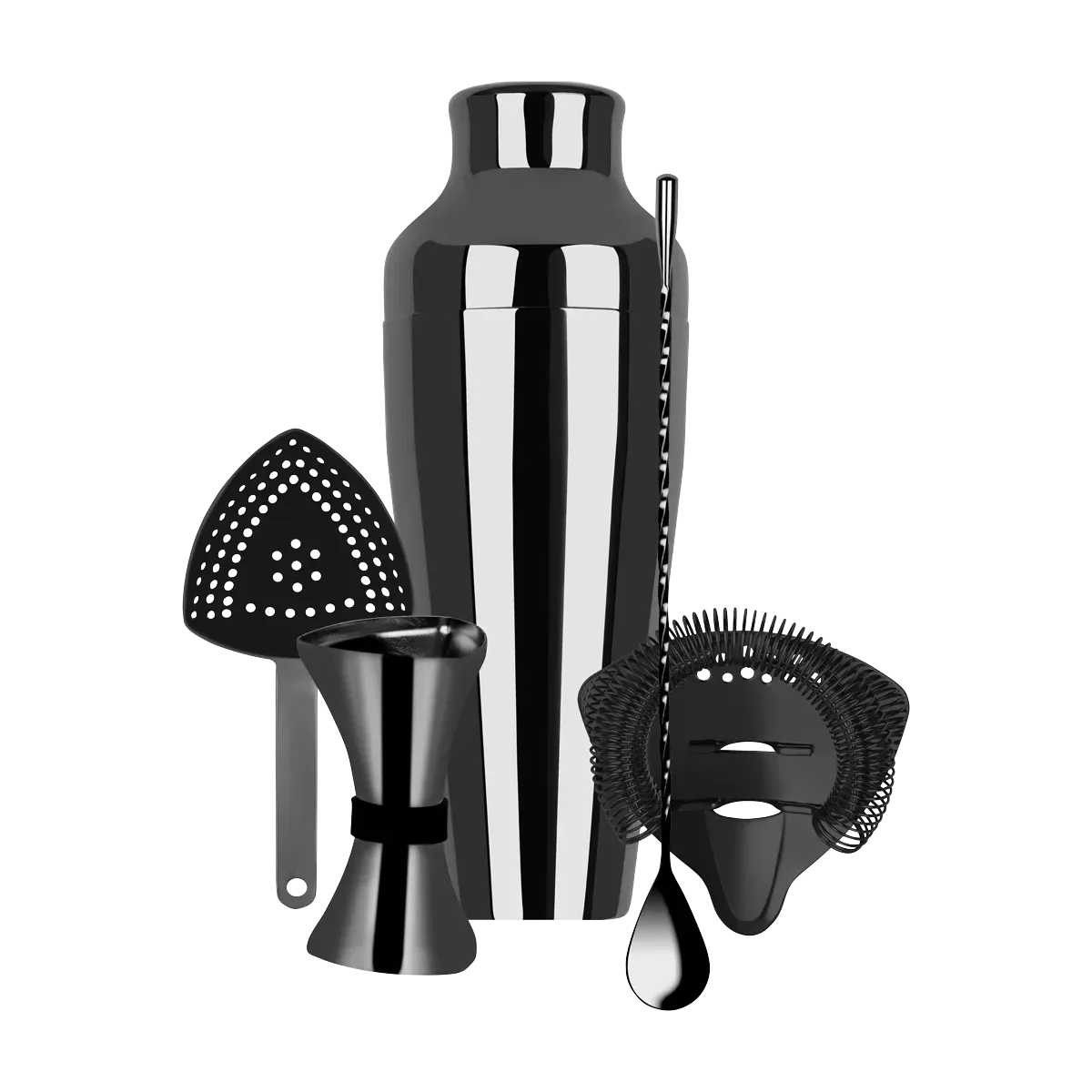 Cocktail Set 5pc Gunmetal