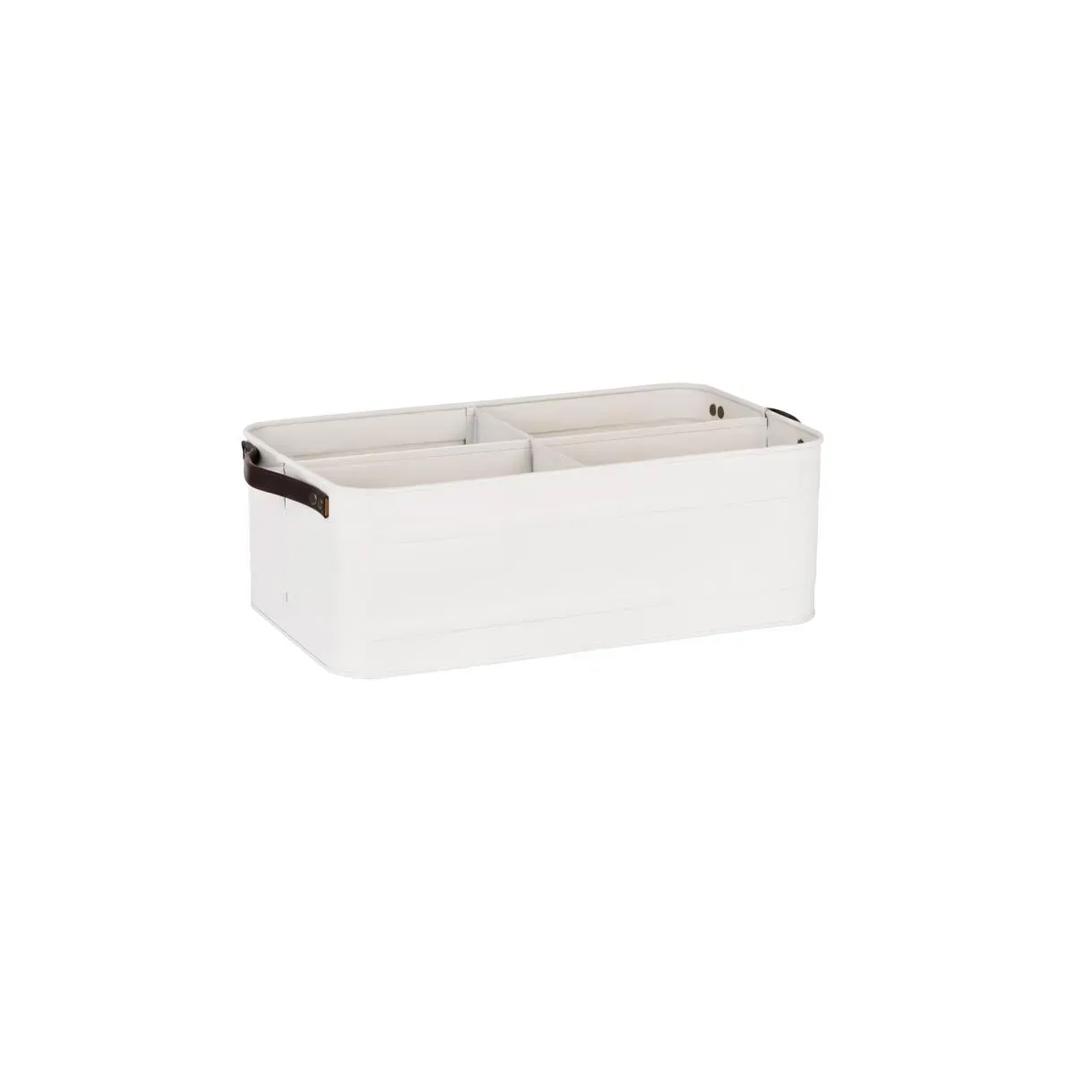 Coney Isl-Galvanised Creme P/C Caddy 4 Cp Rect Lthr 370x215