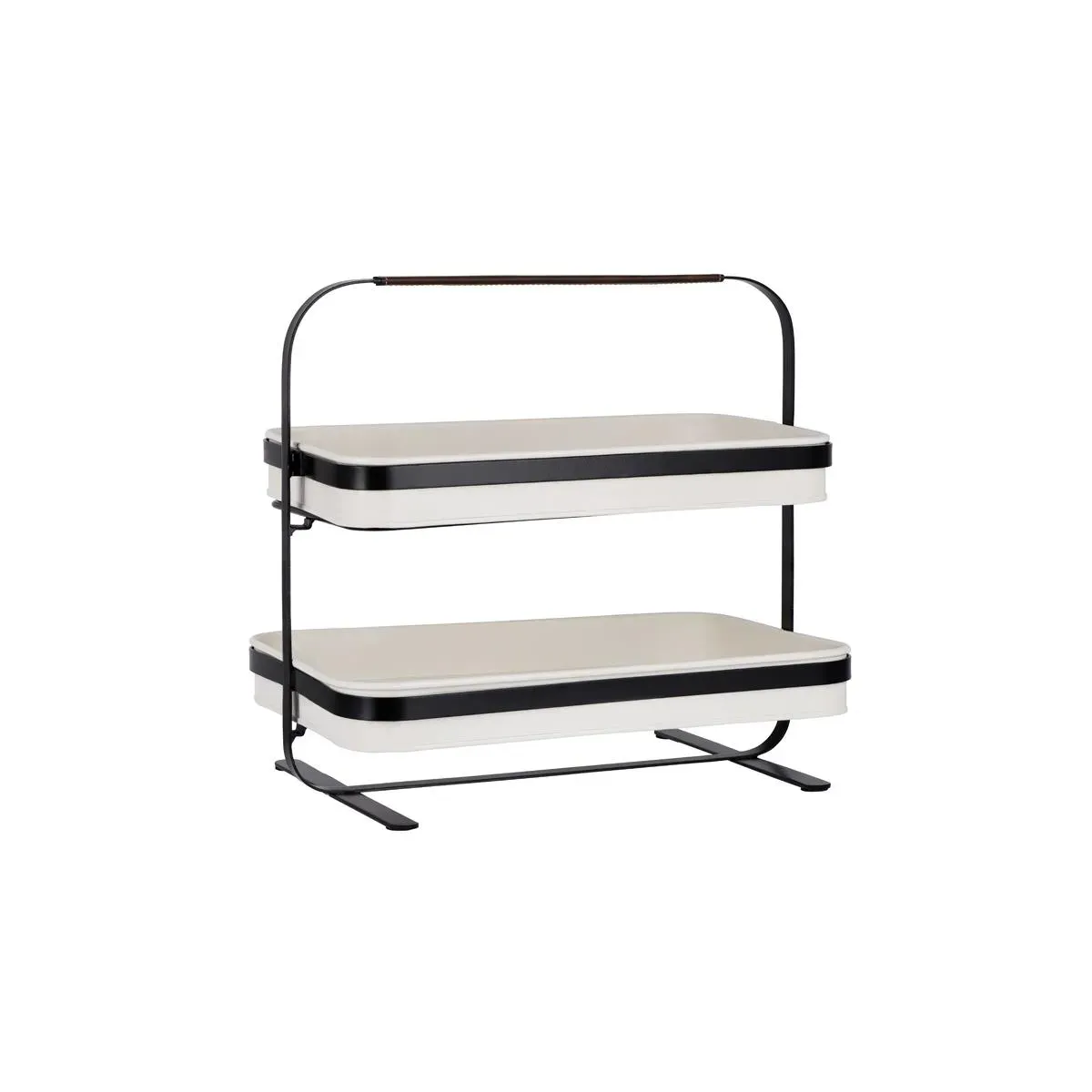 Display Stand 2 Tier Galvanised Cream Powder Coat — 380x260x370mm