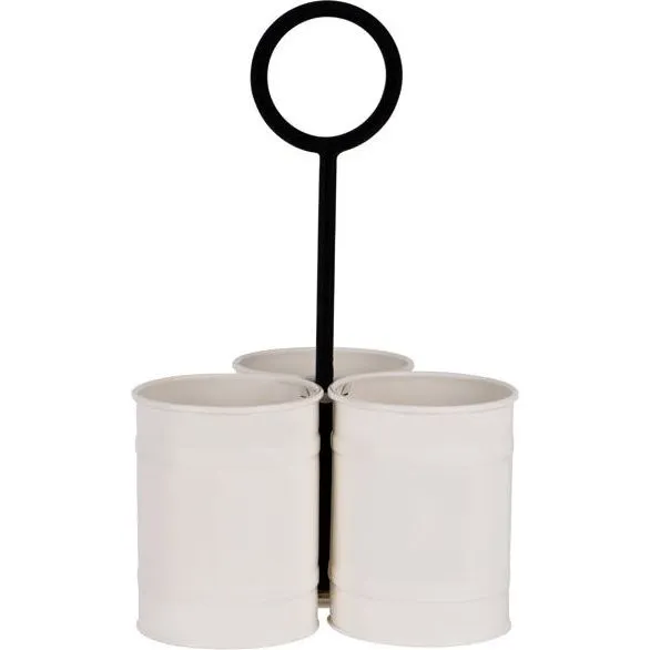 Coney Island Creme 3-Compartment Caddy with Black Handle 340x200mm