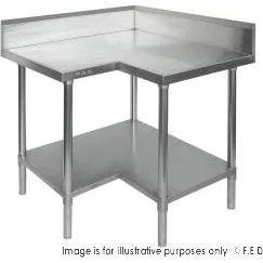 WBCB7-0900/A - Corner Workbench, 150mm Splashback & Undershelf 900x900x900mm
