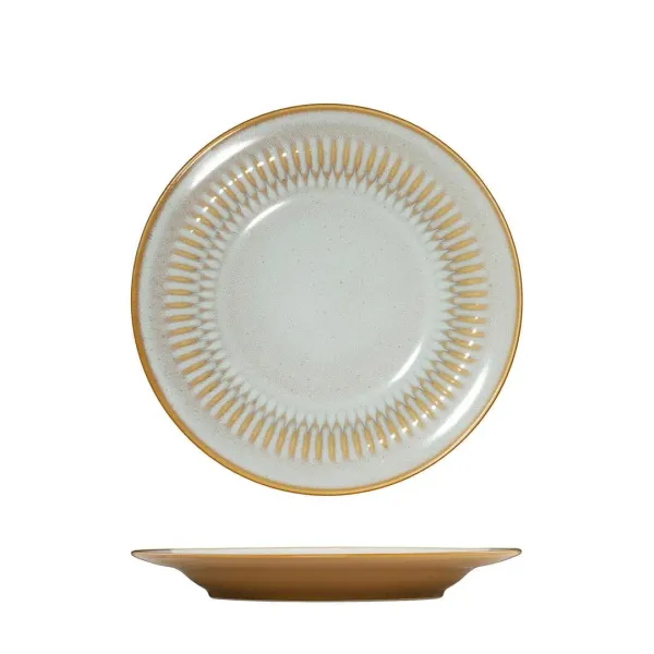 Round Rim Plate - 210mm ร - Almond