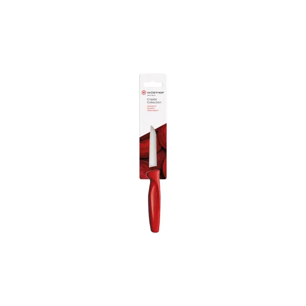 Create Bullnose Paring Knife Red Handle 80mm