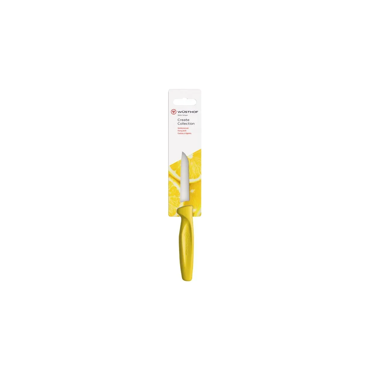 Create Bullnose Paring Knife Yellow Handle 80mm