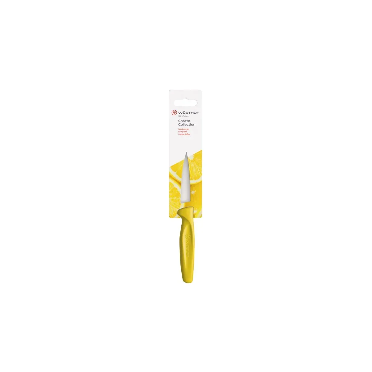 Create Paring Knife Yellow Handle 80mm