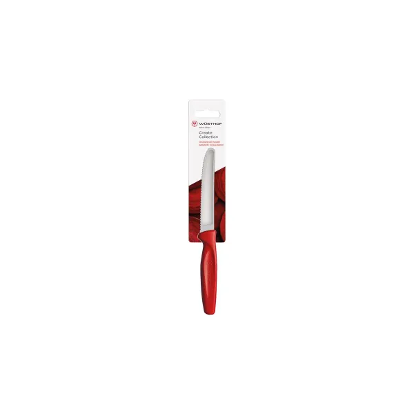 Create Serrated Paring Knife Red Handle 100mm