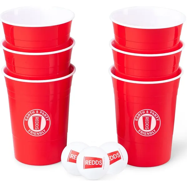 Cup Pong Pack Reusables Edition Red — 425ml 6 Cups 3 Balls