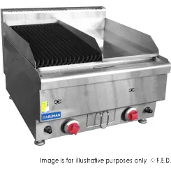 GASMAX Benchtop LPG Gas Combo 1/2 Char & 1/2 Griddle - JUS-TRGH60ELPG