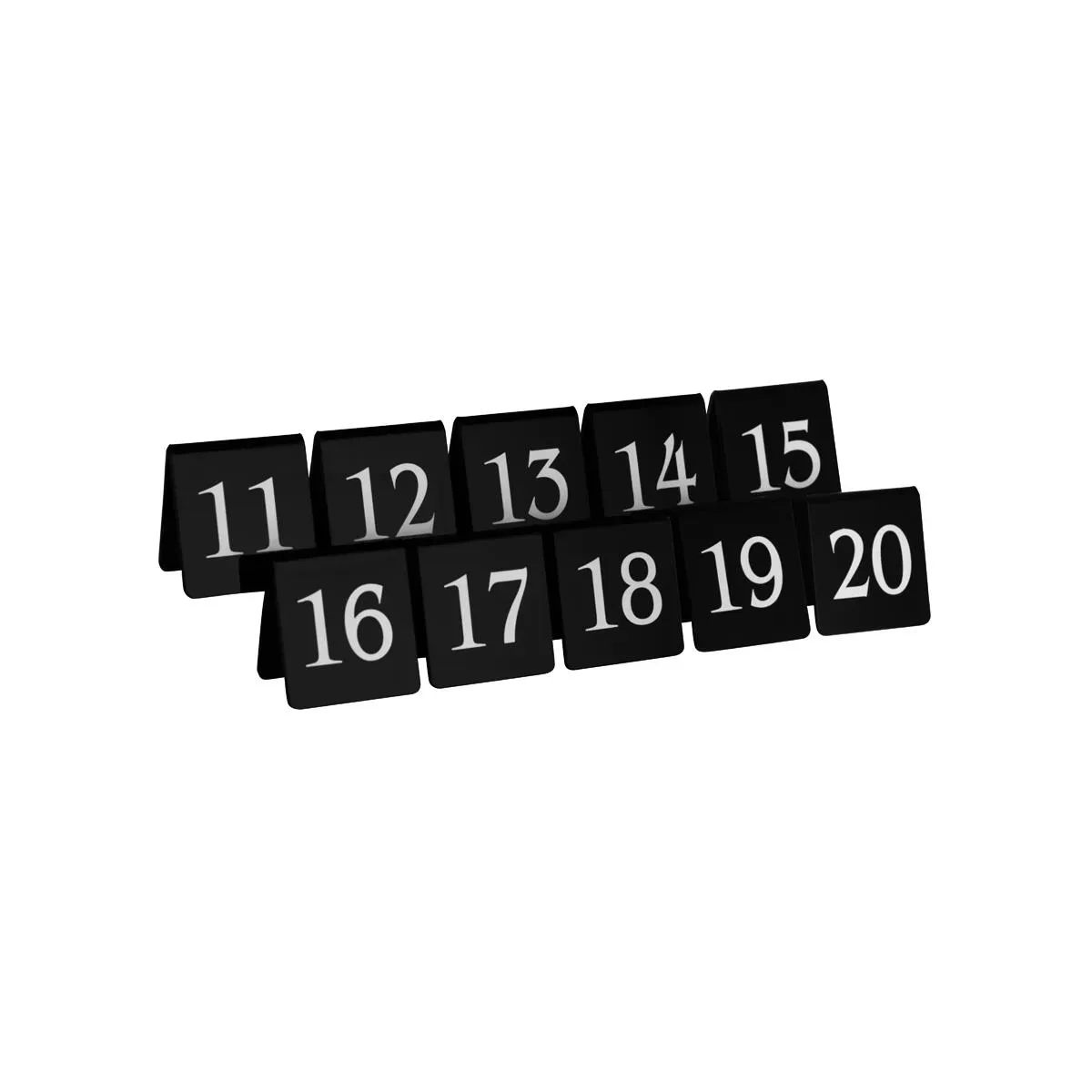 Chef Inox Table Number Set White On Black 75x55mm 11-20