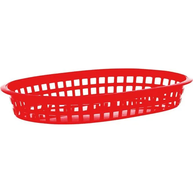 Coney Island Rectangular Serving Basket Plastic Red 270x180x40mm