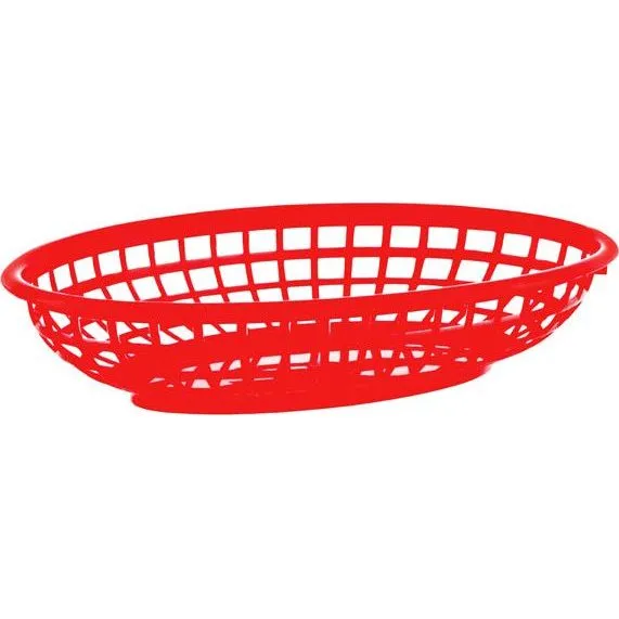 Coney Island Oval Serving Basket Plastic Red 235x150x47mm