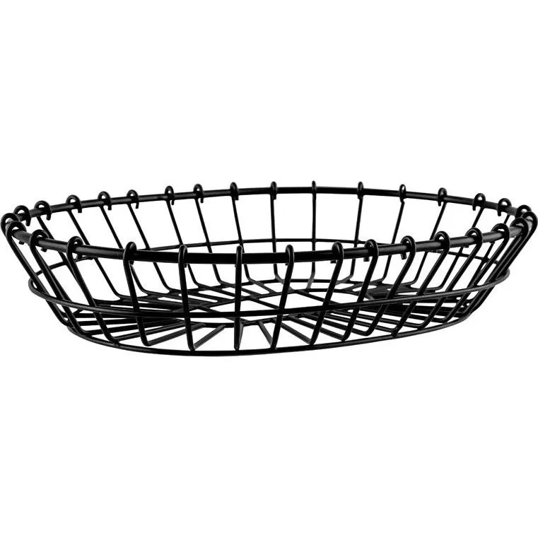 Coney Island Patina Oval Wire Basket Black 280x205x60mm