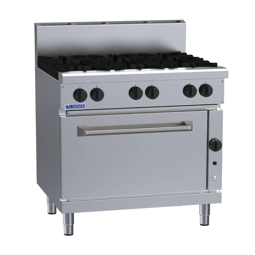 RF-6B: 900mm Commercial 6-Burner Range with Convection Oven