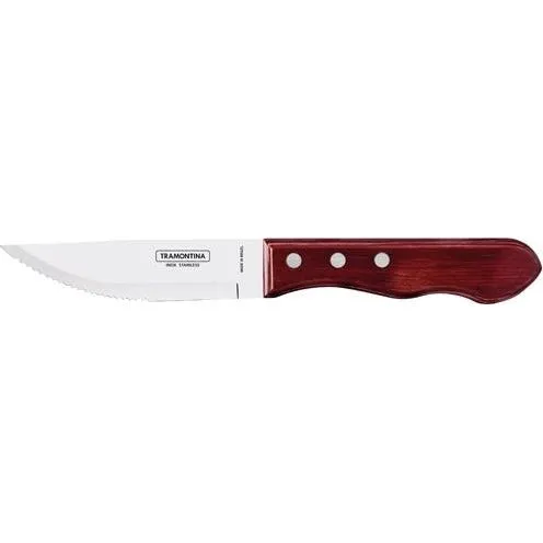Polywood 5" Jumbo Steak Knife 16-Serrated Wide Red
