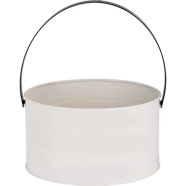 Coney Island Creme Round Pail with Black Handle 285x150mm