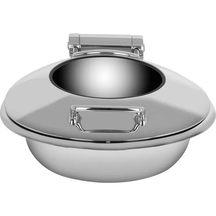 Chef Inox Ultra Round Chafer W/Glass Lid 18/8 Large