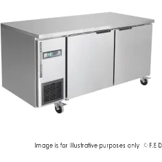 Thermaster Stainless Steel Double Door Workbench Freezer - TL1500BT