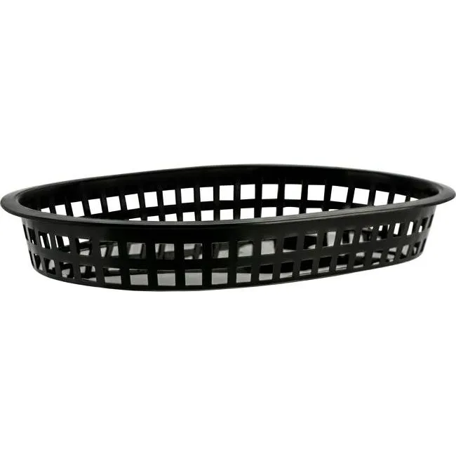 Coney Island Rectangular Serving Basket Plastic Black 270x180x40mm